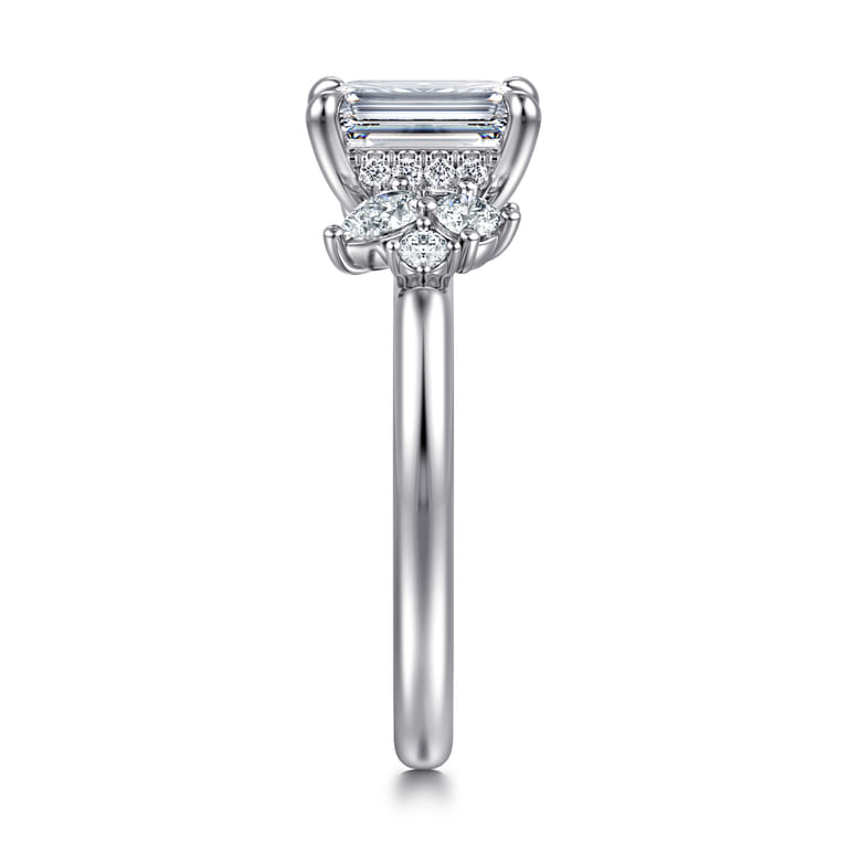 Caye - 14K White Gold Emerald Cut Diamond Engagement Ring - 0.4 ct - Shot 4