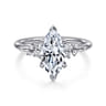 Reena - 14K White Gold Marquise Shape Diamond Engagement Ring - 0.18 ct