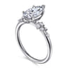 Reena - 14K White Gold Marquise Shape Diamond Engagement Ring - 0.18 ct