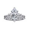 Reena - 14K White Gold Marquise Shape Diamond Engagement Ring - 0.18 ct