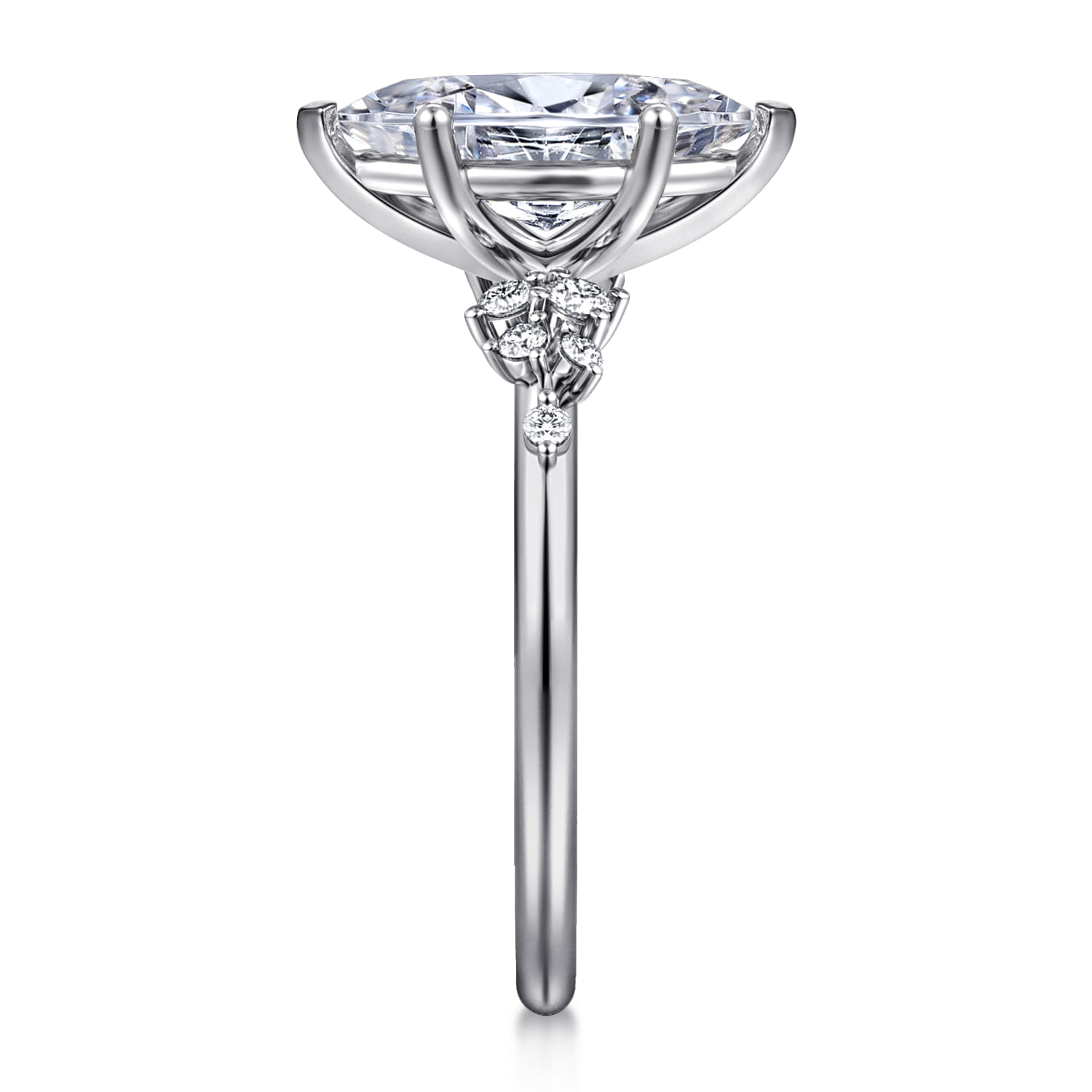 Reena - 14K White Gold Marquise Shape Diamond Engagement Ring - 0.18 ct - Shot 5