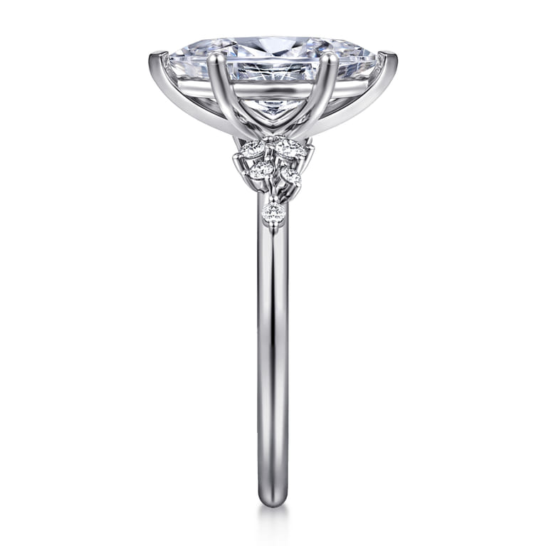Reena - 14K White Gold Marquise Shape Diamond Engagement Ring - 0.18 ct - Shot 5
