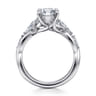 Charlina - 14K White Gold 6 Prong Floral Marquise Shape Diamond Engagement Ring - 0.35 ct