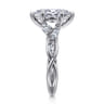 Charlina - 14K White Gold 6 Prong Floral Marquise Shape Diamond Engagement Ring - 0.35 ct