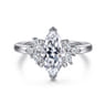Caye - 14K White Gold Marquise Shape Diamond Engagement Ring - 0.7 ct