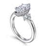 Caye - 14K White Gold Marquise Shape Diamond Engagement Ring - 0.7 ct