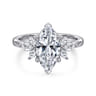 Bleine - 14K White Gold Marquise Shape Diamond Engagement Ring - 0.37 ct