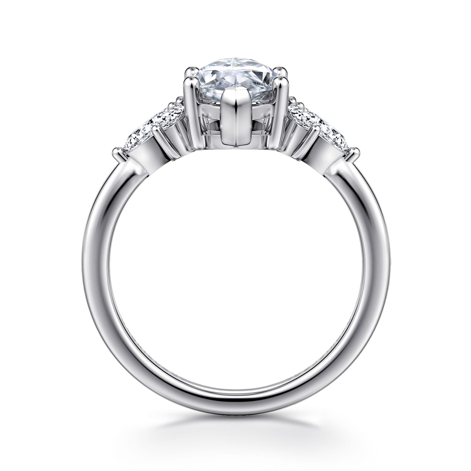 Bleine - 14K White Gold Marquise Shape Diamond Engagement Ring - 0.37 ct - Shot 2
