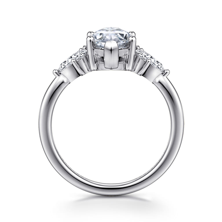 Bleine - 14K White Gold Marquise Shape Diamond Engagement Ring - 0.37 ct - Shot 2