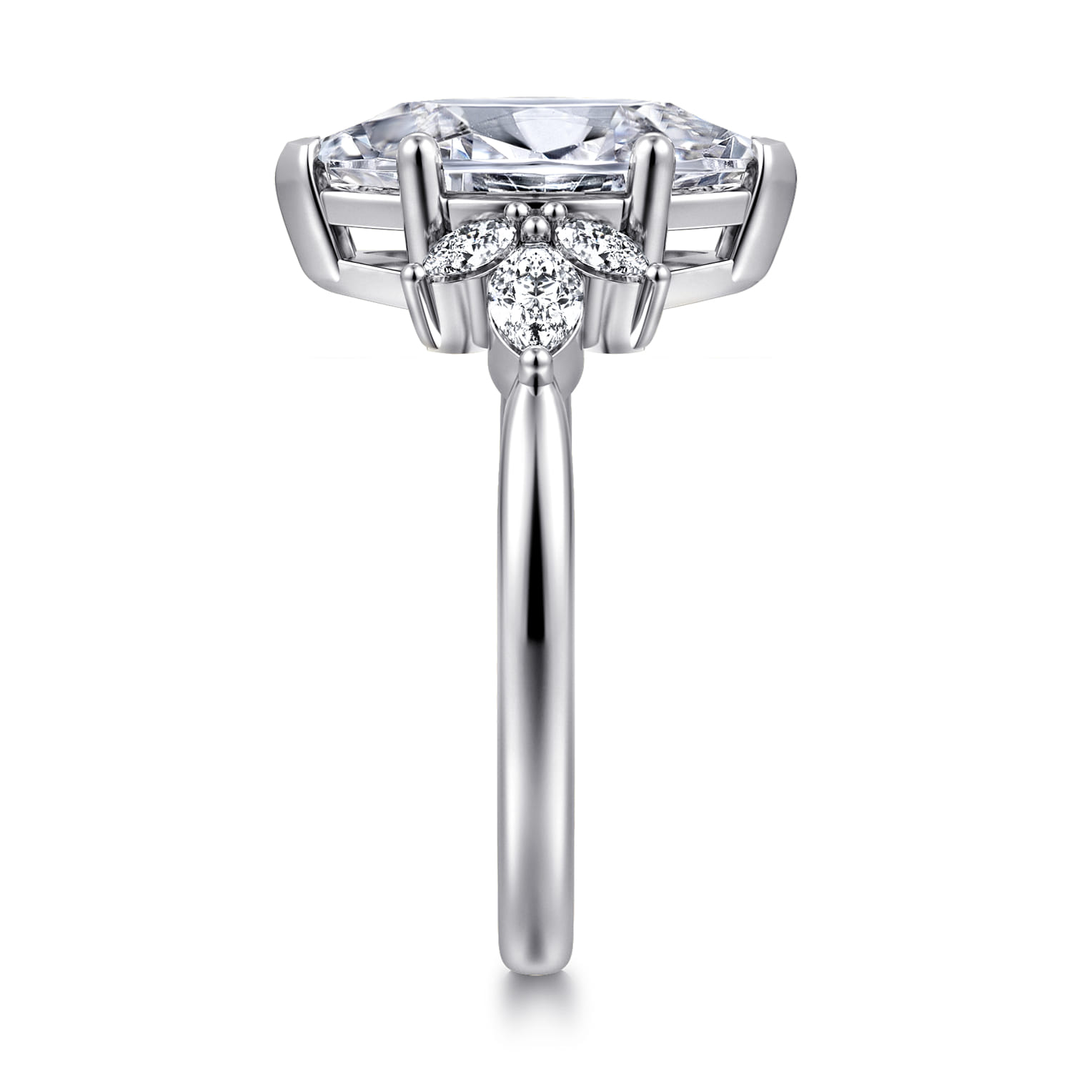 Bleine - 14K White Gold Marquise Shape Diamond Engagement Ring - 0.37 ct - Shot 5