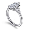 Lunara - 14K White Gold Marquise Shape Diamond Engagement Ring - 0.35 ct
