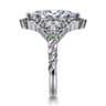 Swift - 14K White Gold Marquise Shape Cluster Green Sapphire and Diamond Engagement Ring - 0.19 ct