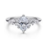 Reena - 14K White Gold Oval Diamond Engagement Ring - 0.18 ct