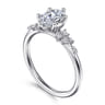 Reena - 14K White Gold Oval Diamond Engagement Ring - 0.18 ct