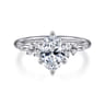 Reena - 14K White Gold Oval Diamond Engagement Ring - 0.18 ct