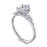 Reena - 14K White Gold Oval Diamond Engagement Ring - 0.18 ct