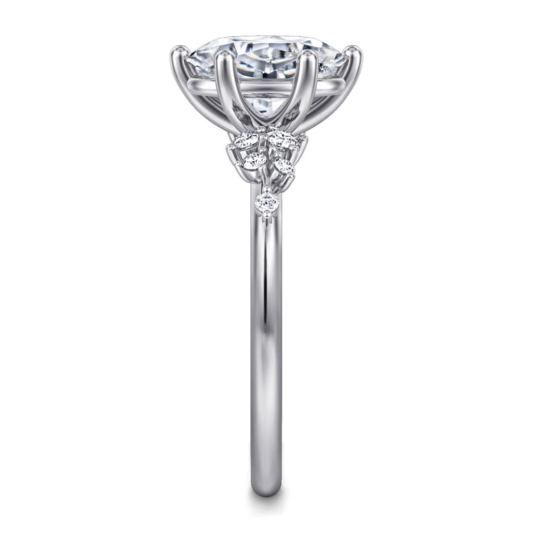 Reena - 14K White Gold Oval Diamond Engagement Ring - 0.18 ct - Shot 5