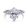Reena - 14K White Gold Oval Diamond Engagement Ring - 0.18 ct