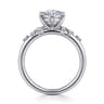 Reena - 14K White Gold Oval Diamond Engagement Ring - 0.18 ct