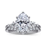Reena - 14K White Gold Oval Diamond Engagement Ring - 0.18 ct