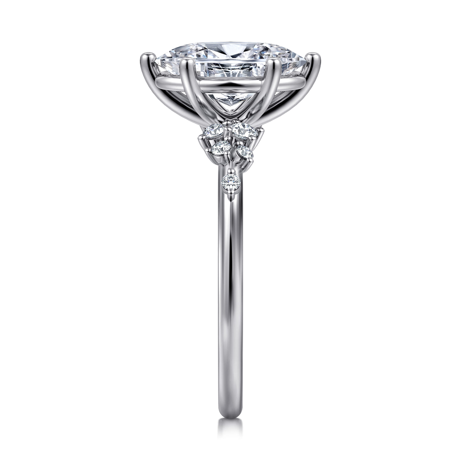 Reena - 14K White Gold Oval Diamond Engagement Ring - 0.18 ct - Shot 5