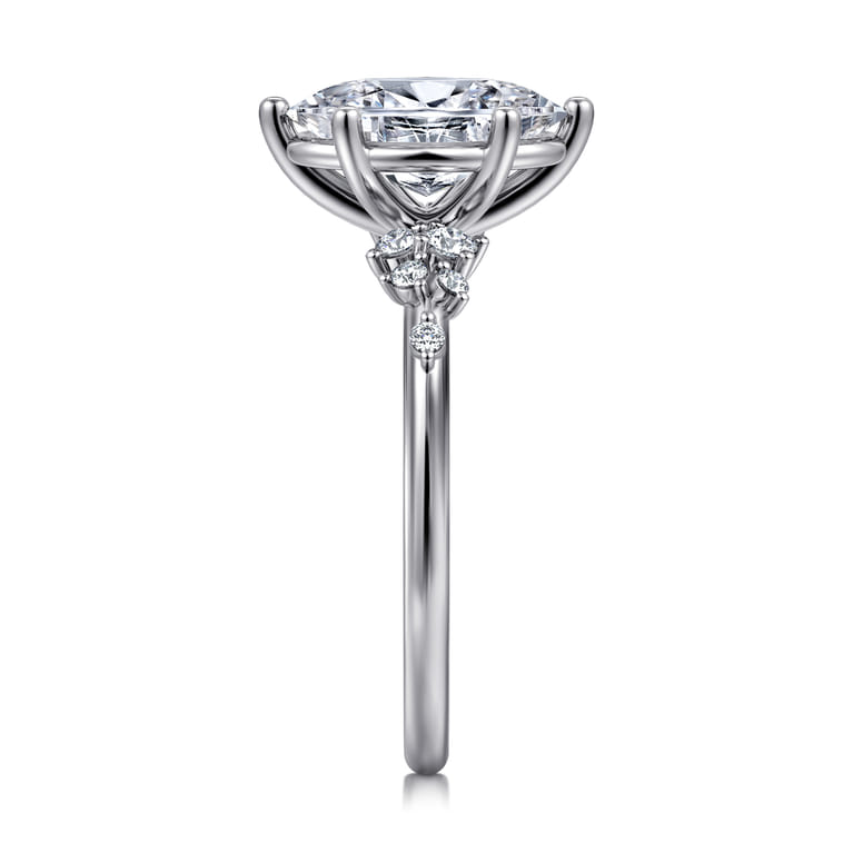 Reena - 14K White Gold Oval Diamond Engagement Ring - 0.18 ct - Shot 5