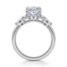 Avah - 14K White Gold Oval Diamond Cluster Engagement Ring - 0.28 ct