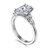 Avah - 14K White Gold Oval Diamond Cluster Engagement Ring - 0.28 ct