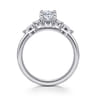 Avah - 14K White Gold Oval Diamond Cluster Engagement Ring - 0.26 ct