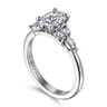 Avah - 14K White Gold Oval Diamond Cluster Engagement Ring - 0.26 ct