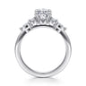 Avah - 14K White Gold Oval Diamond Cluster Engagement Ring - 0.28 ct
