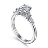 Avah - 14K White Gold Oval Diamond Cluster Engagement Ring - 0.28 ct