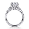 Charlina - 14K White Gold Floral Oval Diamond Engagement Ring - 0.35 ct