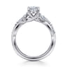 Charlina - 14K White Gold Floral Oval Diamond Engagement Ring - 0.35 ct