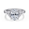Dani - 14K White Gold Oval Diamond Engagement Ring - 0.35 ct
