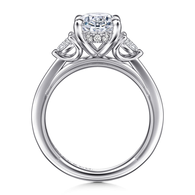 Dani - 14K White Gold Oval Diamond Engagement Ring - 0.35 ct - Shot 2