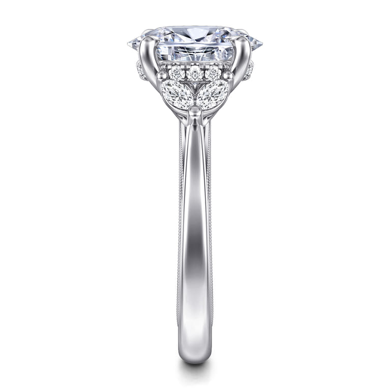 Dani - 14K White Gold Oval Diamond Engagement Ring - 0.35 ct - Shot 5