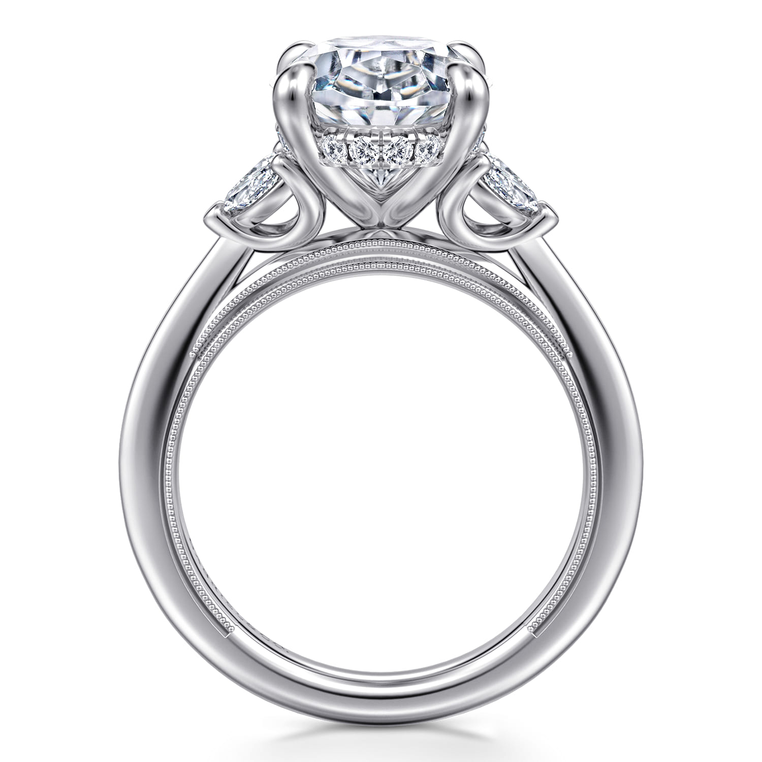 Dani - 14K White Gold Oval Diamond Engagement Ring - 0.4 ct - Shot 2