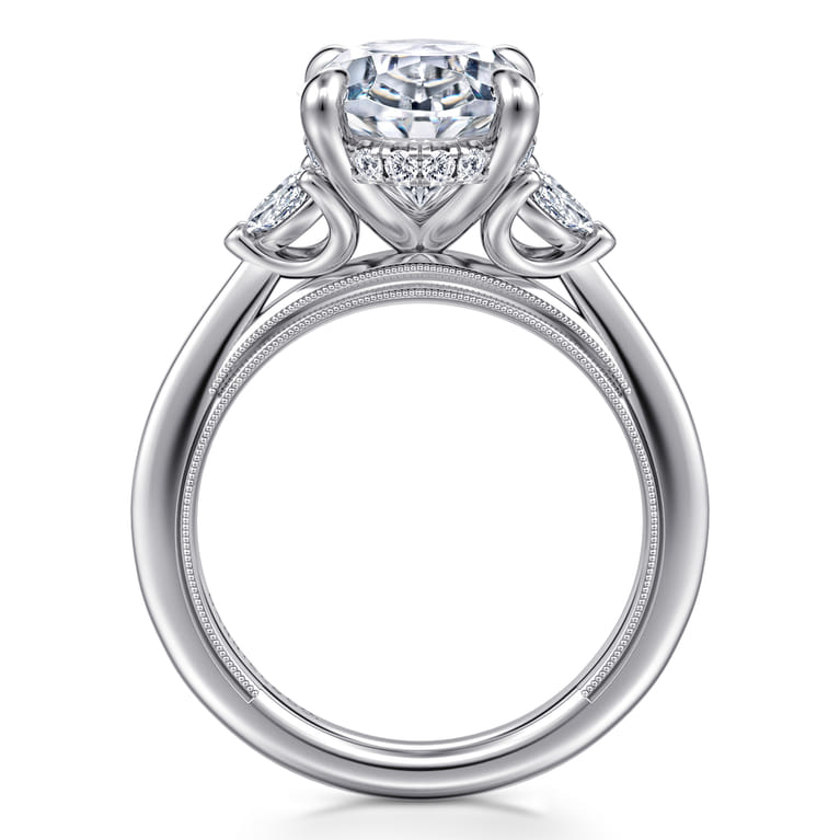 Dani - 14K White Gold Oval Diamond Engagement Ring - 0.4 ct - Shot 2