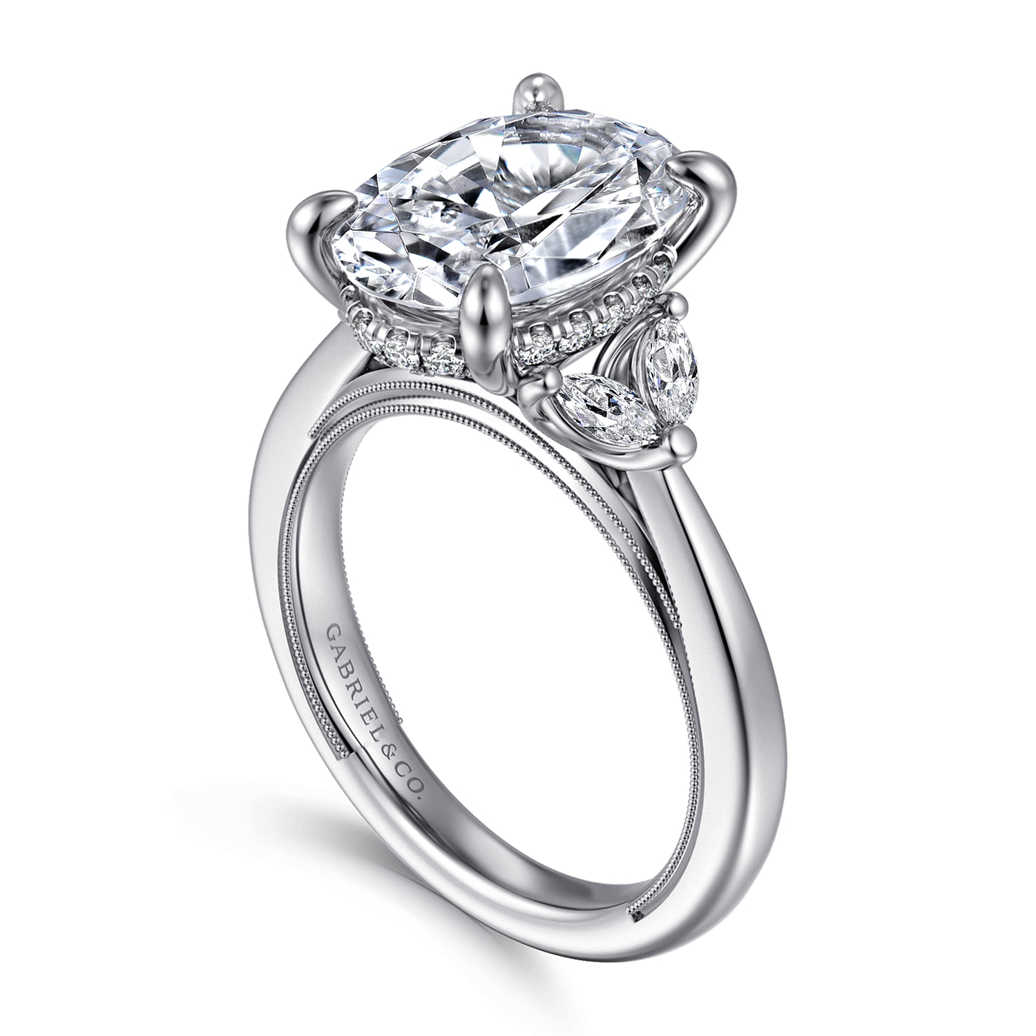 Dani - 14K White Gold Oval Diamond Engagement Ring - 0.4 ct - Shot 3
