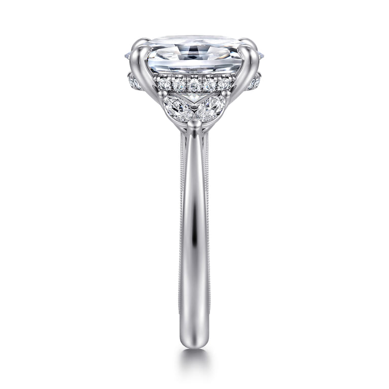 Dani - 14K White Gold Oval Diamond Engagement Ring - 0.4 ct - Shot 4