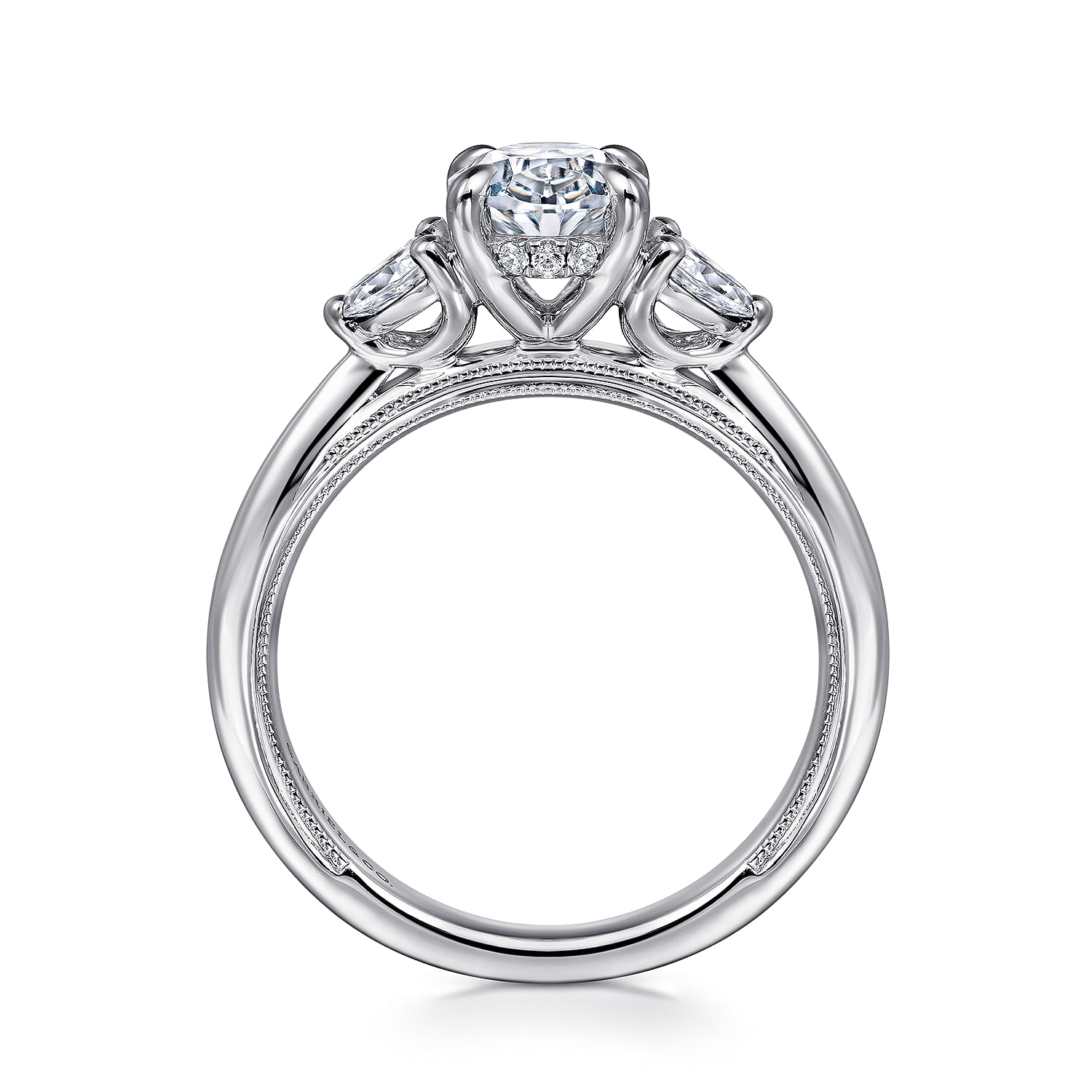 Dani - 14K White Gold Oval Diamond Engagement Ring - 0.3 ct - Shot 2