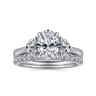 Dani - 14K White Gold Oval Diamond Engagement Ring - 0.3 ct