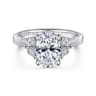 Dani - 14K White Gold Oval Diamond Engagement Ring - 0.35 ct