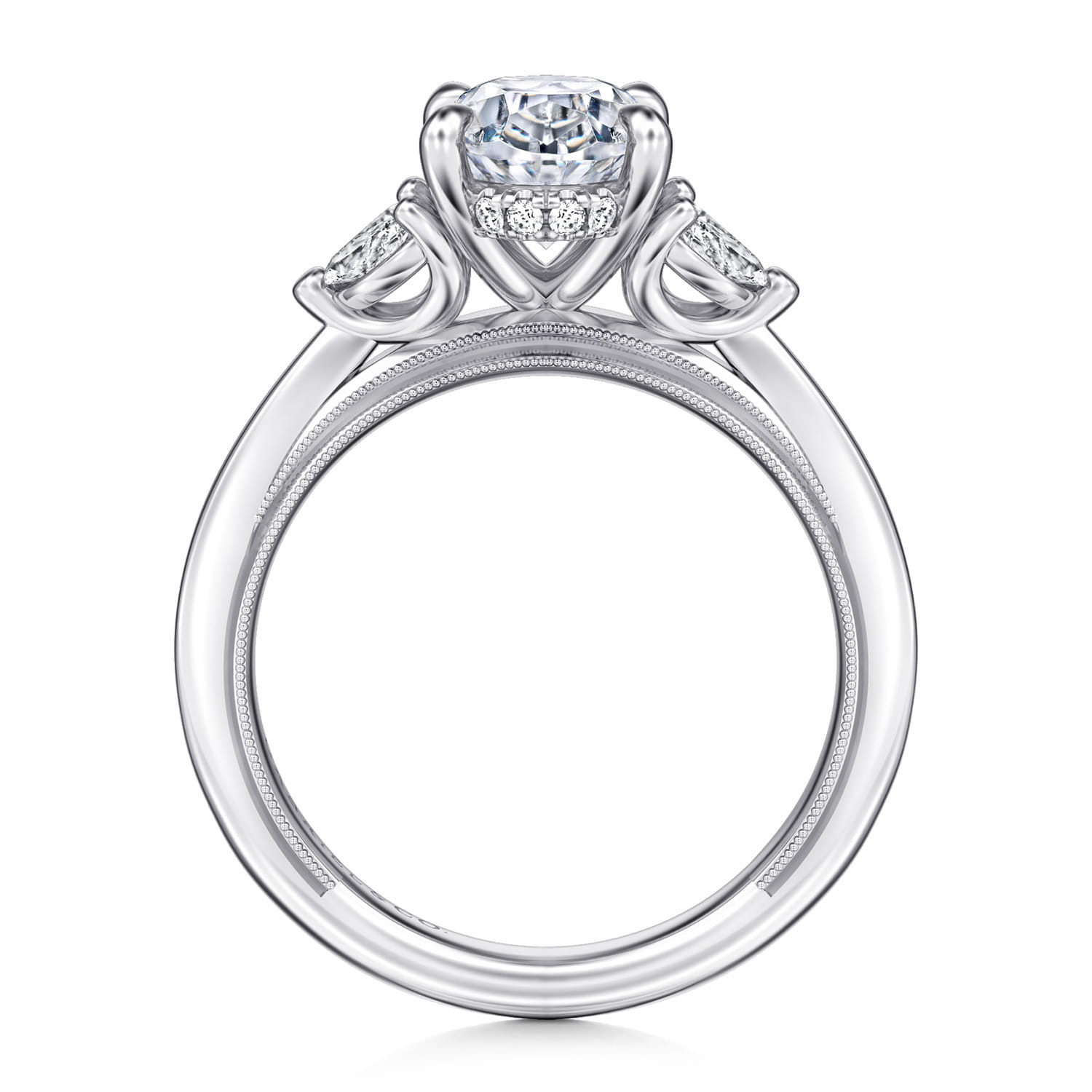 Dani - 14K White Gold Oval Diamond Engagement Ring - 0.35 ct - Shot 2