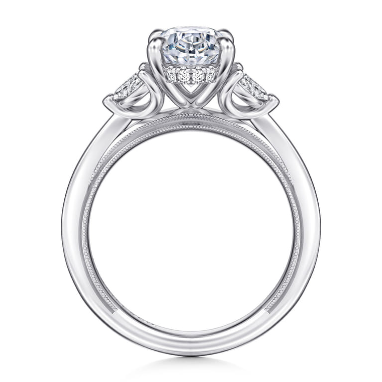 Dani - 14K White Gold Oval Diamond Engagement Ring - 0.35 ct - Shot 2