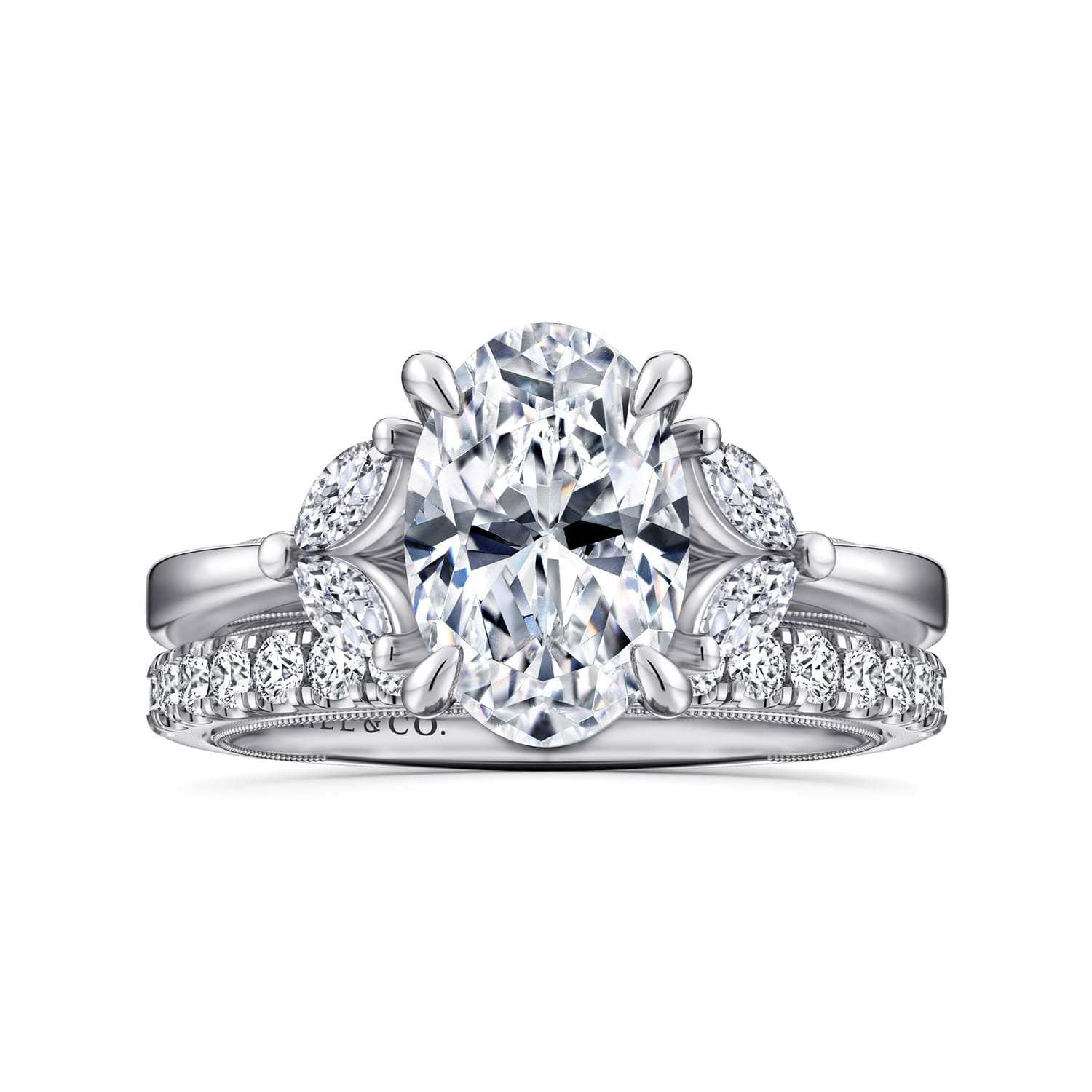 Dani - 14K White Gold Oval Diamond Engagement Ring - 0.35 ct - Shot 4