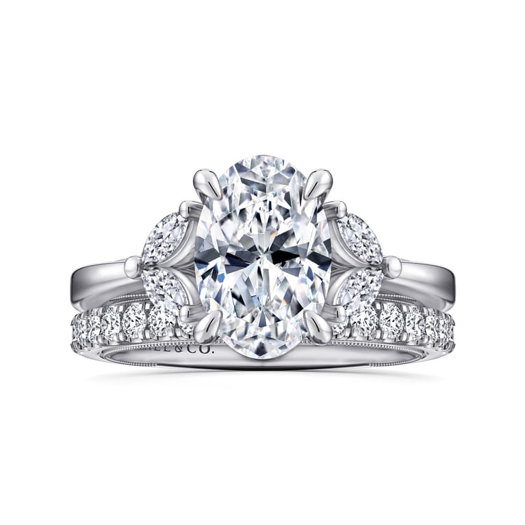 Dani - 14K White Gold Oval Diamond Engagement Ring - 0.35 ct - Shot 4