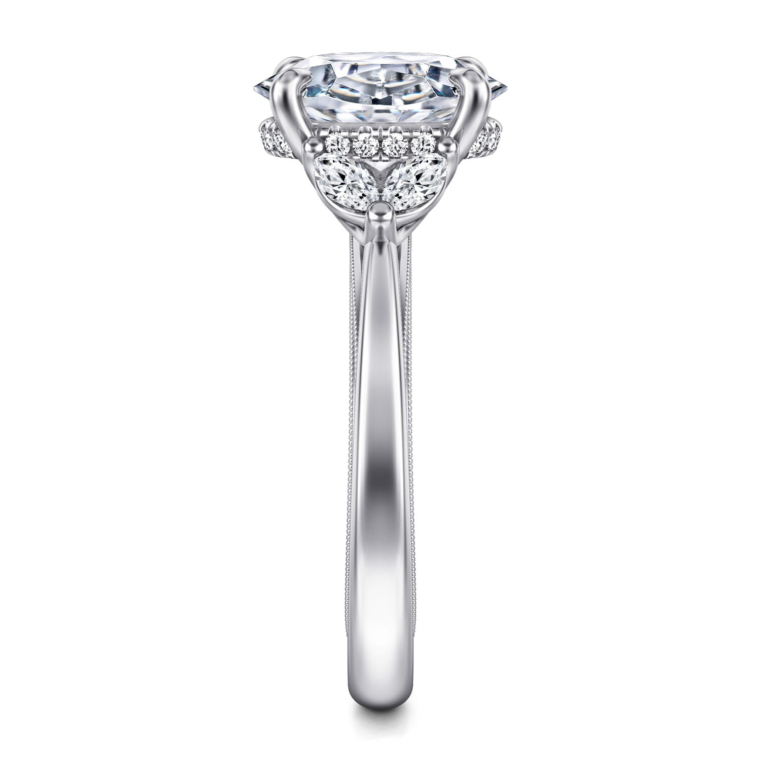 Dani - 14K White Gold Oval Diamond Engagement Ring - 0.35 ct - Shot 5