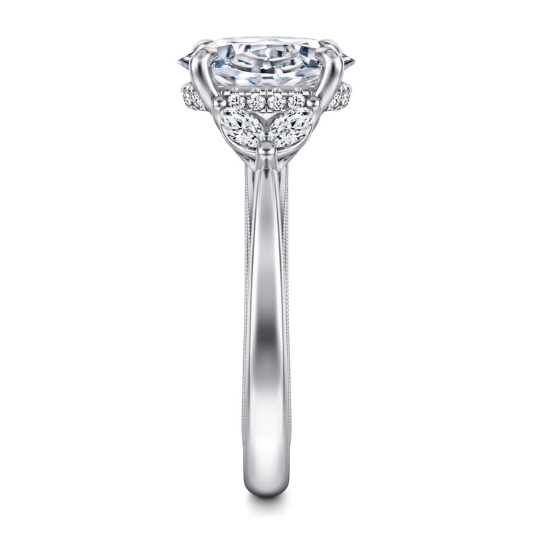 Dani - 14K White Gold Oval Diamond Engagement Ring - 0.35 ct - Shot 5